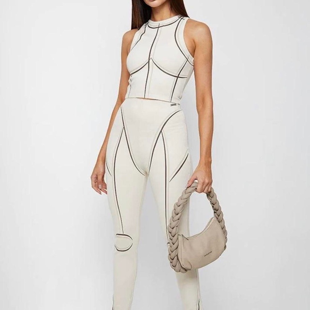 Maniere De Voir Cream Leggings Set
